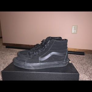 All black, high top vans
